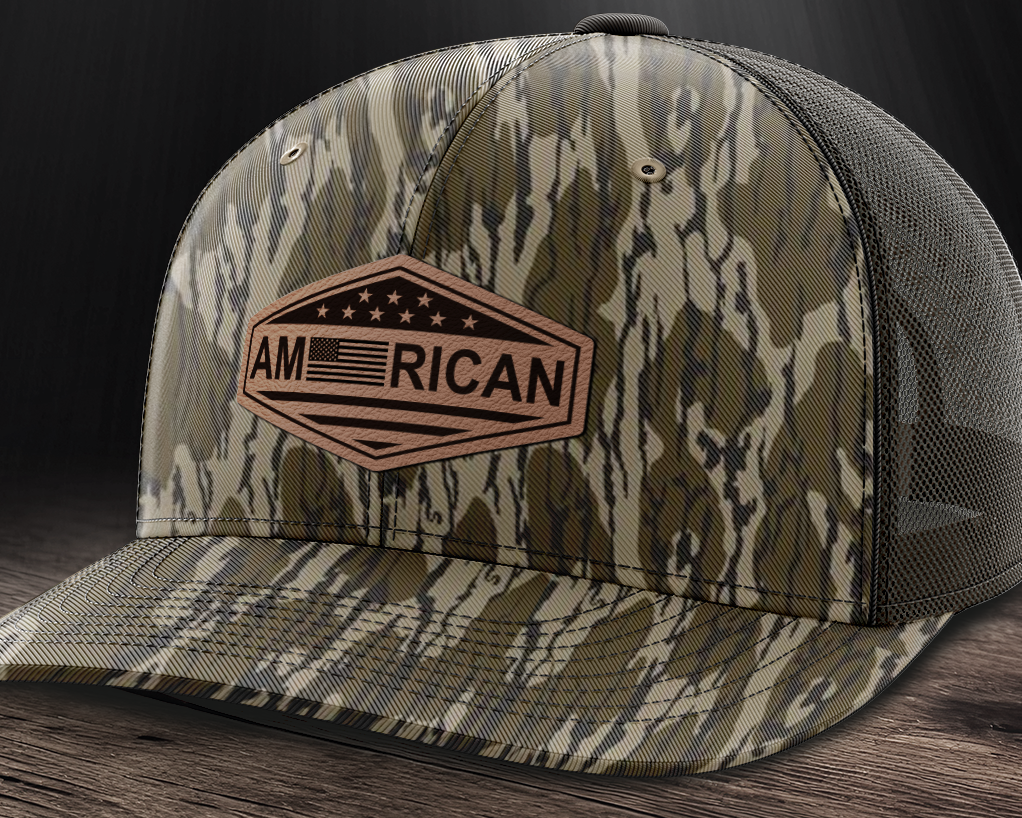 American, Leather Patch Trucker Hat