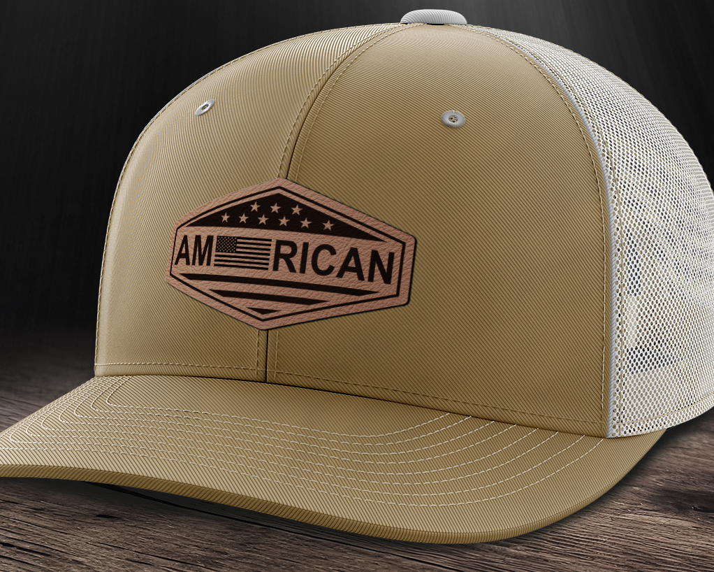 American, Leather Patch Trucker Hat