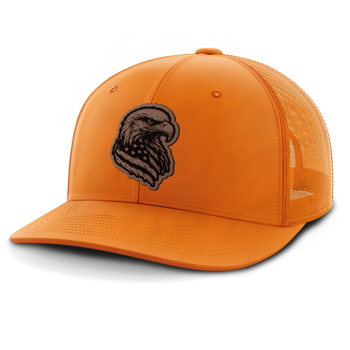 Eagle Flag, Leather Patch Trucker Hat