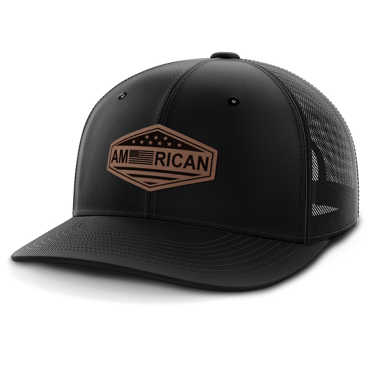 American, Leather Patch Trucker Hat