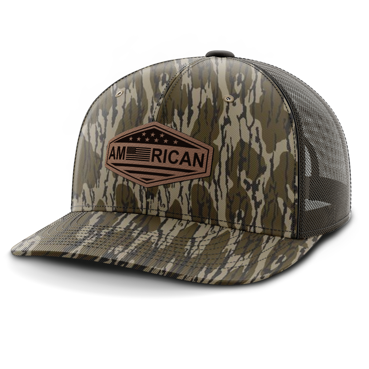 American, Leather Patch Trucker Hat