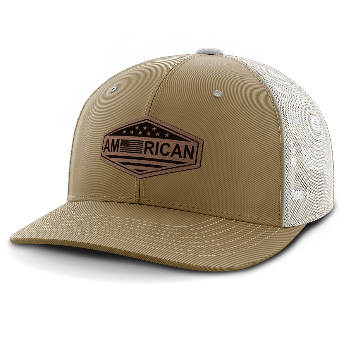 American, Leather Patch Trucker Hat