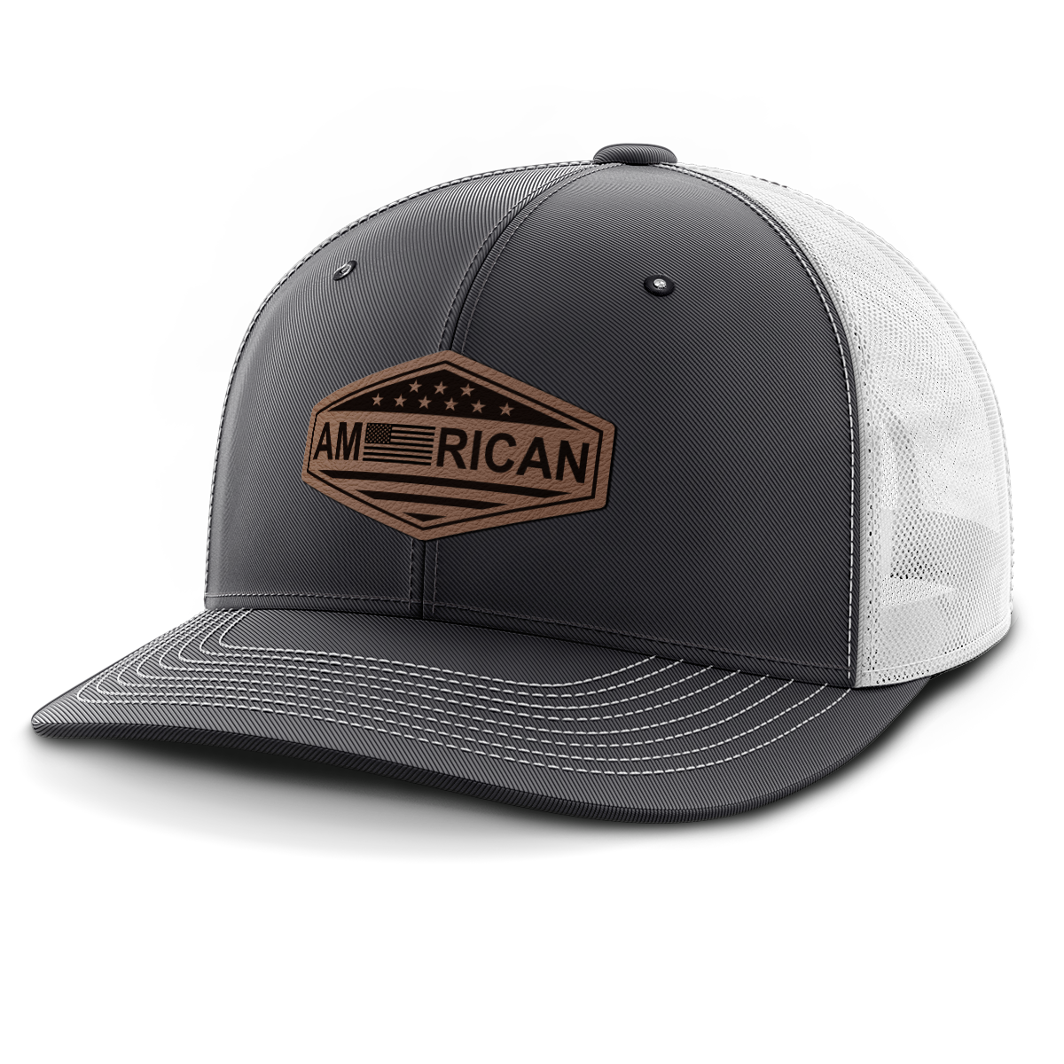 American, Leather Patch Trucker Hat
