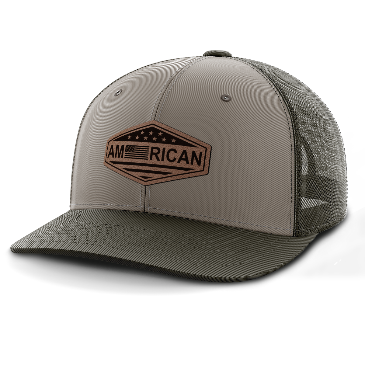American, Leather Patch Trucker Hat