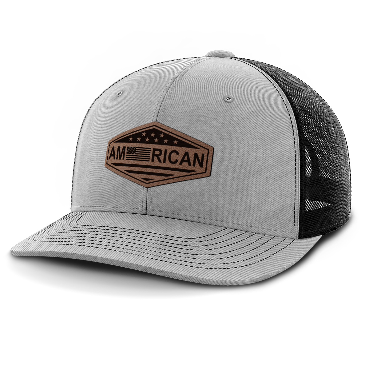 American, Leather Patch Trucker Hat
