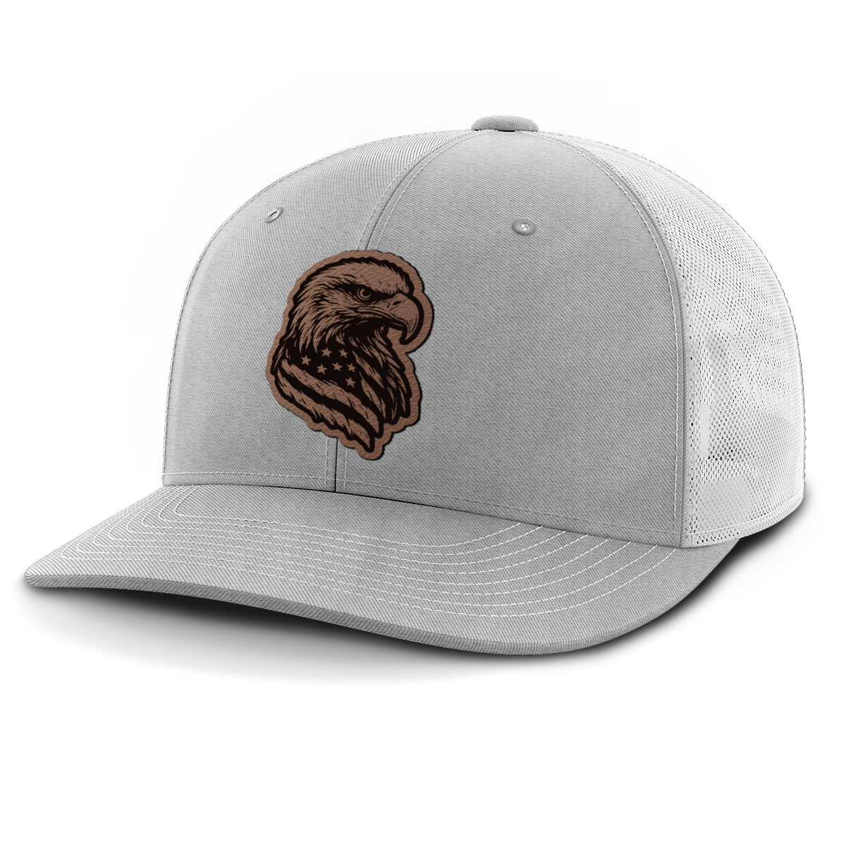 Eagle Flag, Leather Patch Trucker Hat