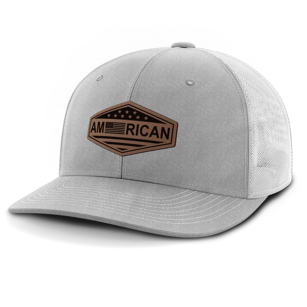 American, Leather Patch Trucker Hat