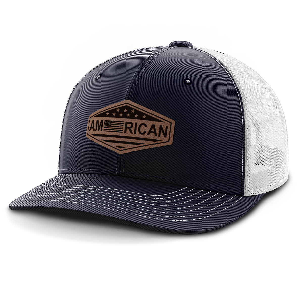 American, Leather Patch Trucker Hat