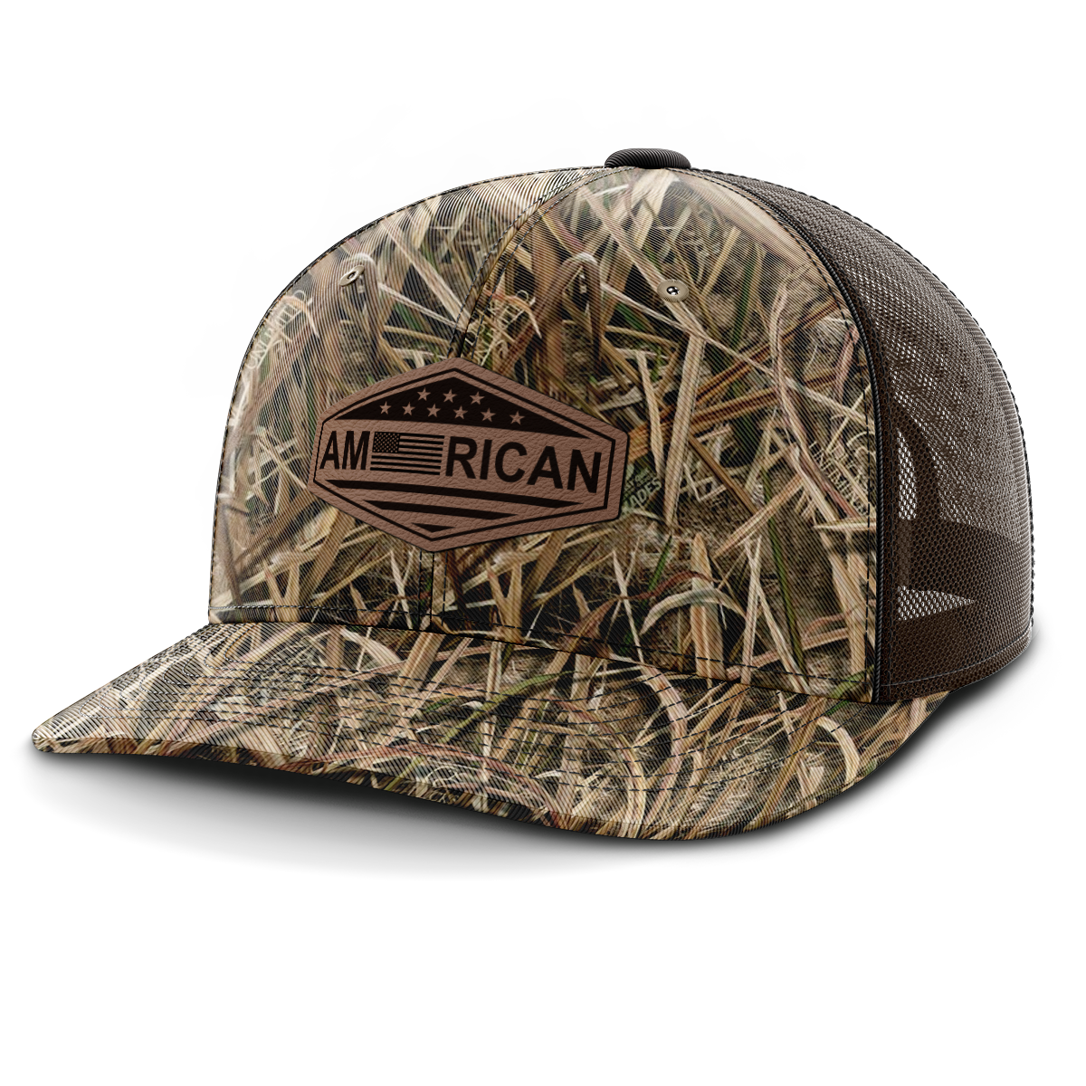 American, Leather Patch Trucker Hat